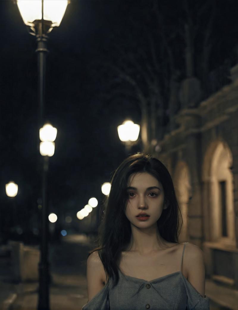 03676-3044867875-solo,realistic,lips,black hair,collarbone,closed mouth,Beside the outdoor street,the dim light of the street lamps at night shin.png